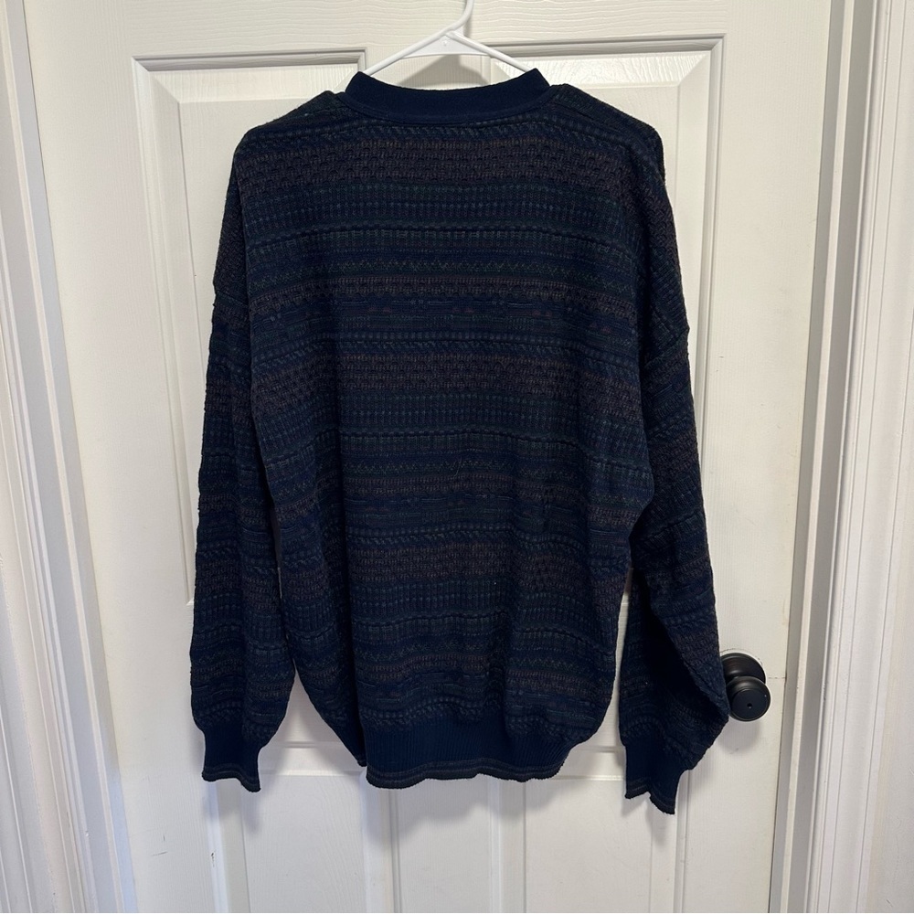 Vintage Florence Tricot Men’s Wool Blend Button Down Cardigan Coogi style Size L - Picture 2 of 5